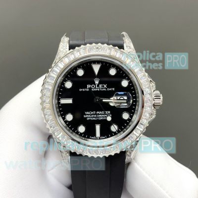 FH Factory Luxury Clone Rolex Gain Weight 42mm Yacht-Master 3235 Diamond Watch 